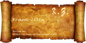 Krauss Zilia névjegykártya
